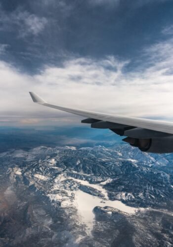 airplane view of mountains during daytime